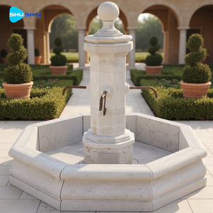 <span class=keywords><strong>Fontaine</strong></span> de <span class=keywords><strong>jardin</strong></span> de style européen post-moderne, sculptée à la main, en pierre calcaire blanche, résistante à l'eau, durable, garantie 5 ans - Product Image 2