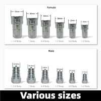 Coupleur rapide hydraulique ISO7241-A Standard ANV, femelle/mâle, corps en acier au carbone 1/4 pouce, NPT BSP, pour excavatrice et mini-chargeuse.
