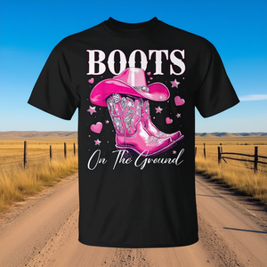 Camiseta de manga corta con cuello redondo unisex para adultos con estampado digital de vaqueros y vaqueras de estilo western para lindens dance - Product Image 3