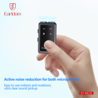 Microphone sans fil miniature 3 en 1 Earldom avec suppression du bruit et étui de charge pour les réunions vidéo, la diffusion en direct