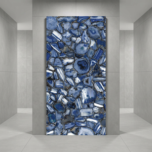 Azulejos de porcelana antideslizantes Agatha Blue de 800x1600 mm para suelo y pared, con aspecto de mármol, diseño premium de gran formato. - Product Image 4
