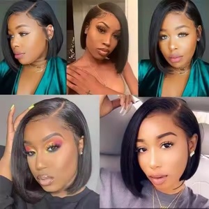 Peluca <span class=keywords><strong>Bob</strong></span> de Cabello Humano sin Pegamento, Cabello Humano Pre-Arrancado y Pre-Cortado, Encaje Frontal HD 13x4, Pelucas de Cabello Humano sin Pegamento Listas para Usar - Product Image 6