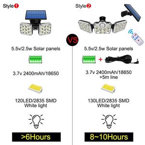 138/171/122/108LED Solaire Capteur de Mouvement de Lumières Têtes Orientables Lampe Solaire Extérieure Imperméable Lumineuse Superbe Applique murale pour <span class=keywords><strong>Jardin</strong></span> - Product Image 3