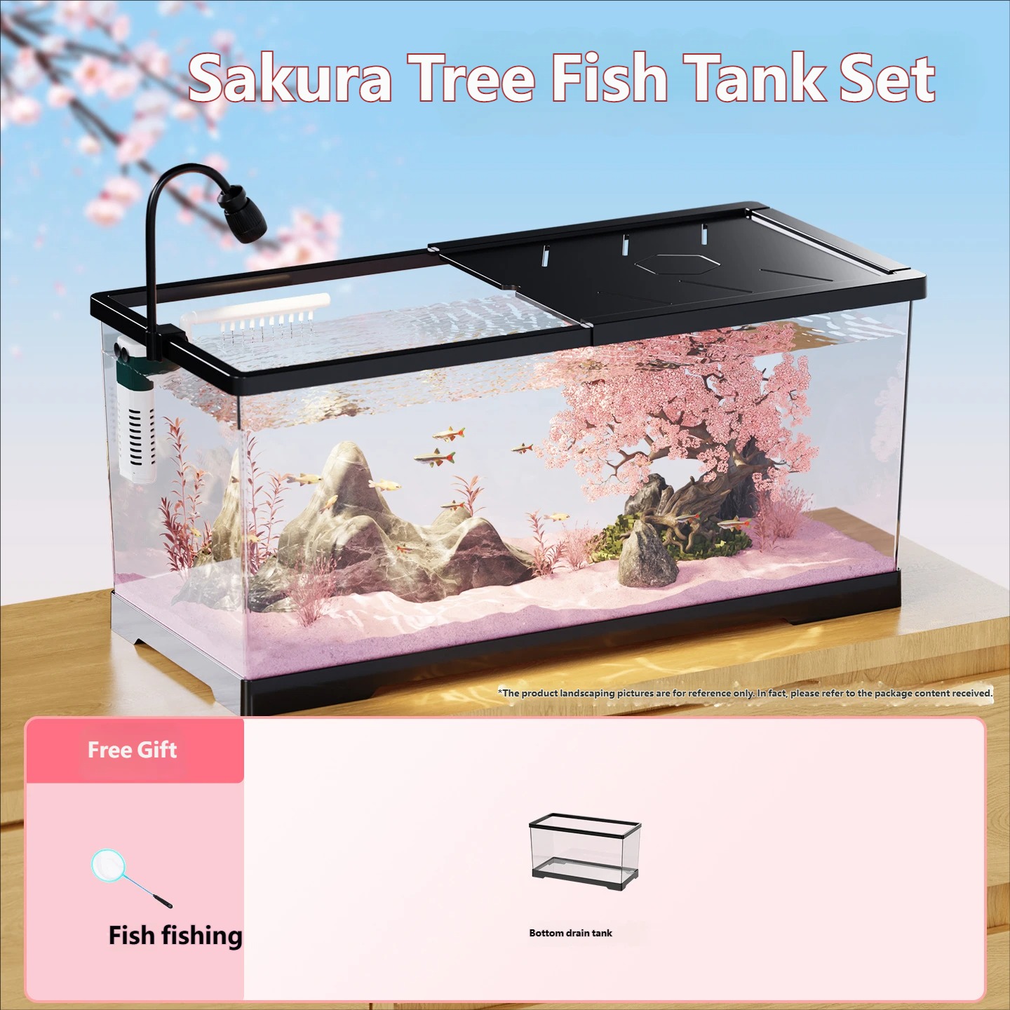 Black bottom drainage tank comes with a fish scoop