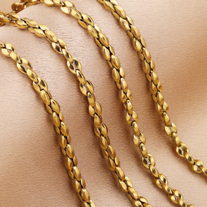 Chaîne en acier inoxydable pour homme, motif grain de café |   Chaîne à maillons 5*6MM pour collier ou bracelet homme - Product Image 3