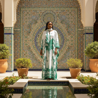 Nouvelle Robe Ample Femme Grande Taille en Polyester Imprimé Dentelle Anti-Plis Toutes Saisons Style Africain, Meilleure Vente 2026