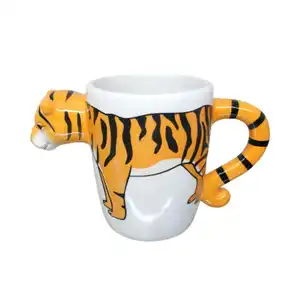 2021 nueva venta al por mayor de cerámica personalizada 3D Tigre animal personalizar tazas