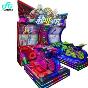 Simulateur de course de moto vidéo 3D Super Bike 4 LCD de 5 pouces, machine de jeu d'arcade, version anglaise, certifié CE, en acier inoxydable - Product Image 1