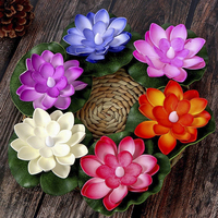 Bougie Led Fleur de Lotus LED Lumières de Piscine Lanterne Flottante à Piles Décoration de la Maison Matière Plastique