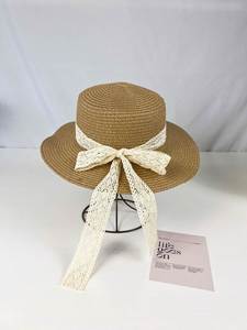 Chapeau Bob en Paille Pliable Anti-UV avec Nœud en Velours Côtelé pour <span class=keywords><strong>Femme</strong></span>, à Large Bord, Idéal pour l'Été et les Voyages - Product Image 3