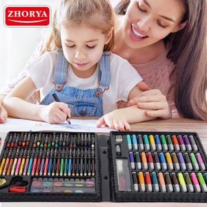 ชุดเครื่องมือวาดภาพระบายสีสำหรับเด็ก 168 ชิ้น ยี่ห้อ Zhorya ประกอบด้วยสีเทียน สีน้ำมัน สีน้ำ และปากกาสำหรับวาดภาพ - Product Image 2