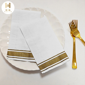 Servilletas impresas, con estampado en lámina dorada, coloridas para fiestas y cenas, de alta gama para hoteles y restaurantes, de papel desechable. - Product Image 1