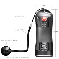 Squeeze Gonflable Masturbation Coupe Pression Négative Charge 10 Fréquence Conversion Vibration Transparent