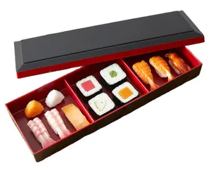 Bento Box japonesa con 3 compartimentos, fiambrera japonesa para Sushi