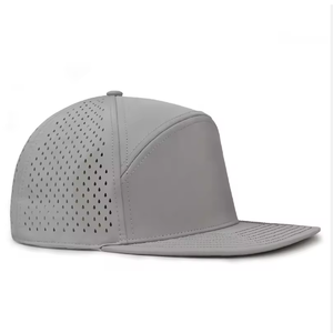Casquette de baseball et de golf unisexe vintage vierge en nylon à 5 panneaux, perforée à la mode avec trous découpés au laser, imperméable, en stock - Product Image 5
