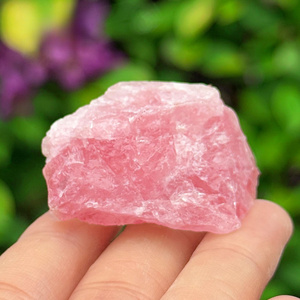 Rose Quartz <b>Raw</b> Rough Stone <b>Crystal</b> Decorations for Home Electroplating Healing Gemstone Natural Stone Rose Quartz <b>Raw</b> - Product Image 2