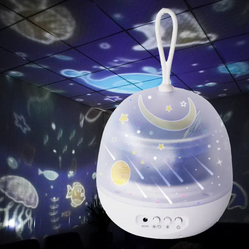 Projetor de atmosfera rotativa colorida com luz de estrela de universo fantasia, luz noturna rotativa com usb