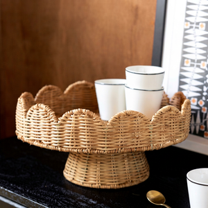 Nouveau plateau de service en rotin festonné, design original, fabriqué au Vietnam, prix de gros. - Product Image 1
