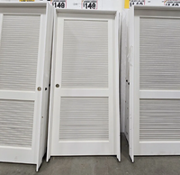 Porte à persiennes moderne blanche en bois massif pour placard, buanderie, salle de bain, ventilation, sur mesure, porte à volets en bois