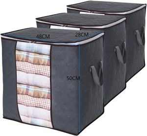Home Storage Non-Woven Fabric Foldable Cloth Storage Boxes For Dress Clothes Toy Stackable Bins Organizer