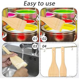 1/3 pinceaux plats en laine de hareng <span class=keywords><strong>à</strong></span> manche en bois pour <span class=keywords><strong>aquarelle</strong></span>, peinture artistique, lavage, pour céramique et poterie, fabriqués en Chine continentale - Product Image 6