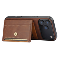 Coque de téléphone en cuir PU antichoc, antidérapante, magnétique, avec couleurs contrastées, pour iPhone 17, 16, 14, 15 Pro Max (vente en gros)