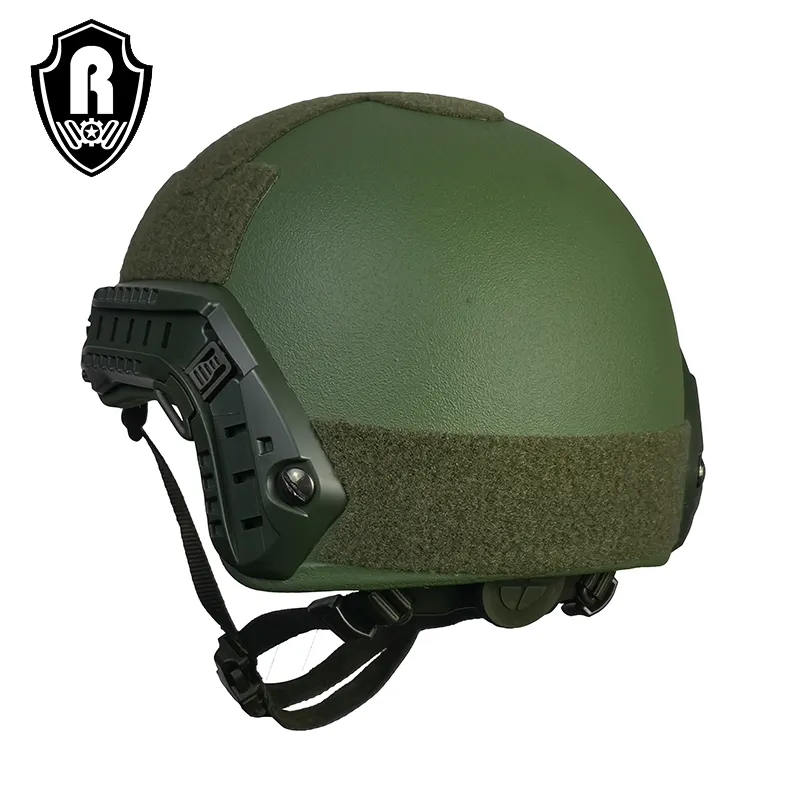 KIANG Vente Aramide Intégral Rapide Tactique Un Casque Tactique Coupe Haute Casque Rapide Armée Vert/Grand