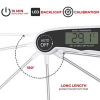 Thermomètre numérique de cuisine best-seller avec sonde pliable pour viande, confiserie, cuisson, barbecue, OEM ODM