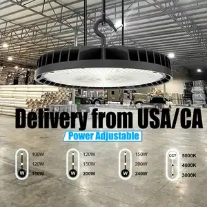 משלוח מארה"ב UL DLC 100-277V UFO סדנה Dimmable 100W 150W 200W 240W 300W 400W Led מפרץ גבוה אור