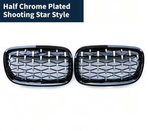 Griglia Anteriore Cromata Nera Lucida Stile Shooting Star per BMW <span class=keywords><strong>X5</strong></span> <span class=keywords><strong>E70</strong></span> 2007-2013, Accessorio di Ricambio per Paraurti Anteriore - Product Image 6