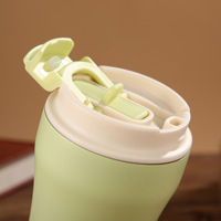 Mug de voyage isotherme en acier inoxydable à double paroi avec logo personnalisé, réutilisable, anti-fuite, avec corde, maintien thermique de 6 à 12 heures