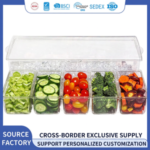 Modern Plastic Rectangle Fruit Compartment Storage <b>Box</b> <b>American</b> Style Party <b>Snack</b> Holder Easy to Clean - Product Image 4