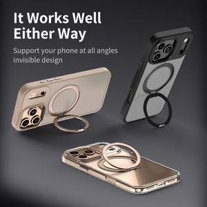 Étui de téléphone portable de luxe en TPU magnétique antichoc avec anneau rotatif à <span class=keywords><strong>360</strong></span>° et béquille, toucher soyeux, pour iPhone 17 <span class=keywords><strong>Air</strong></span> Pro <span class=keywords><strong>Max</strong></span> - Product Image 2