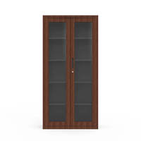 Meuble de rangement en acier avec porte vitrée à motif bois, personnalisable pour écoles, hôpitaux, hôtels, bureaux et maisons