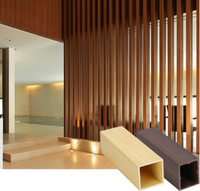 Grossiste en bois tube carré WPC matériel pour décoration murale ou plafond intérieur ou cloison élégant rétro fabricant