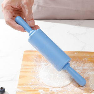 Silicone Rolling <b>Pin</b> With PP Handle Non-Stick Baking Tool For Dough Pastry Children's Use Sky Blue - Product Image 1