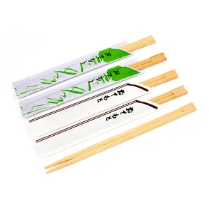 Set sumpit kustom sumpit kayu alami bebas hambatan berlogo Sushi sekali pakai dan kotak sumpit kustom