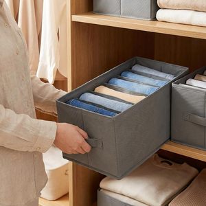 Caja de Almacenamiento Plegable de Tela Cuadrada Grande y Moderna con Asa, Organizador de Zapatos <span class=keywords><strong>para</strong></span> <span class=keywords><strong>Guardar</strong></span> <span class=keywords><strong>Pantalones</strong></span>, Camisetas y Jeans - Product Image 3