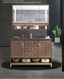 ตู้เก็บของอัจฉริยะสไตล์เรโทรฝรั่งเศส ทำจากไม้เนื้อแข็ง พร้อมฟังก์ชั่นโต๊ะเครื่องแป้งและอ่างล้างหน้าในตัว - Product Image 5