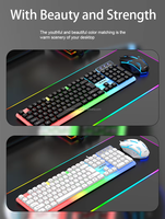 JSGAMING Nouveauté Clavier et souris de jeu, interface USB, clavier filaire rétroéclairé pour PC de bureau