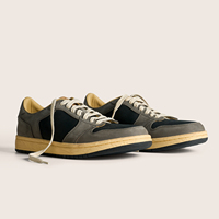 Sneakers pour hommes sur mesure en gros, en cuir véritable, style rétro, effet vieilli, respirantes, légères, faites à la main, blanches, OEM