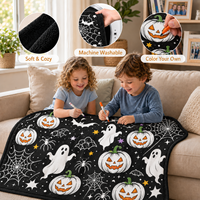 Couverture à colorier DIY Halloween Citrouille et Toile d'araignée, avec marqueurs, pour la maison, les loisirs créatifs en famille et comme cadeau - Meilleures ventes