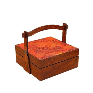 Caja de Regalo de Madera Premium Hecha a Medida, Rectangular, de Madera Maciza, Hecha a Mano, para Empaque de Mooncakes, de Una o Dos Capas, para Regalos y Artesanías - Product Image 5