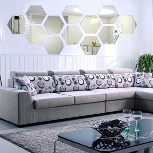 Autocollants muraux hexagonaux en acrylique effet miroir, imperméables, amovibles, décoration moderne pour salon, couloir, escalier - Product Image 5