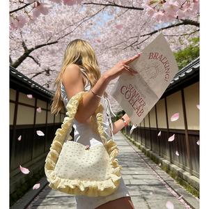 Magnifiques sacs fourre-tout à volants floraux, grande capacité, pochette de voyage élégante avec poignée pour <span class=keywords><strong>le</strong></span> quotidien et les voyages, pour filles, en dentelle - Product Image 5