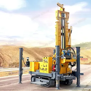 200m/300m crawler type borehole water well drilling machine rig mine drilling rig with air compressor