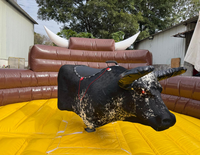 Machine de rodéo gonflable de haute qualité EASYFUN Factory, utilisant des poils de vache véritable, pour événements de location