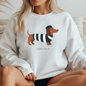Camiseta OEM ODM con diseño de Dachshund Francés, Camiseta con diseño de Perro Salchicha Oui <span class=keywords><strong>Ner</strong></span>, Sudadera con diseño de Perro Salchicha con Boina, Regalo Divertido con Diseño de Perro Francés, Diseño Minimalista de Perro - Product Image 6