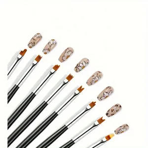 ชุดเครื่องมือเพ้นท์เล็บ 8 ชิ้น พร้อมแปรงไล่สีลายดอกไม้หลากหลายแบบ สำหรับเล็บเจล ชุดทำเล็บ DIY - Product Image 3