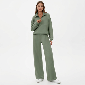 PASUXI <b>Women's</b> Autumn Printed Athleisure Set High-Waist Wide-Leg Jogger Sweatsuit 2-Piece <b>Tracksuit</b> Eco-Friendly Four-Way - Product Image 1